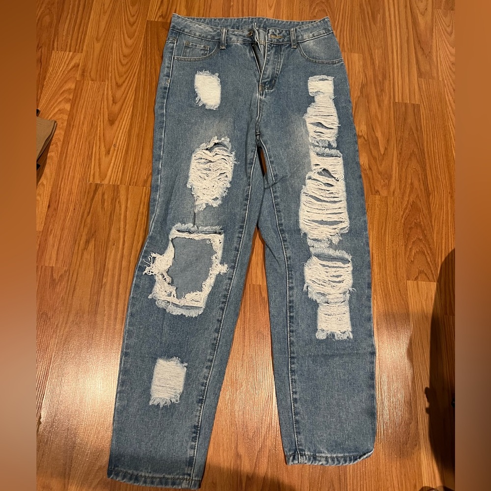 Ripped light wash jeans